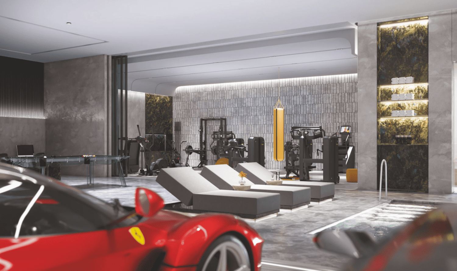 6-car parking garage with car lift and car turntable