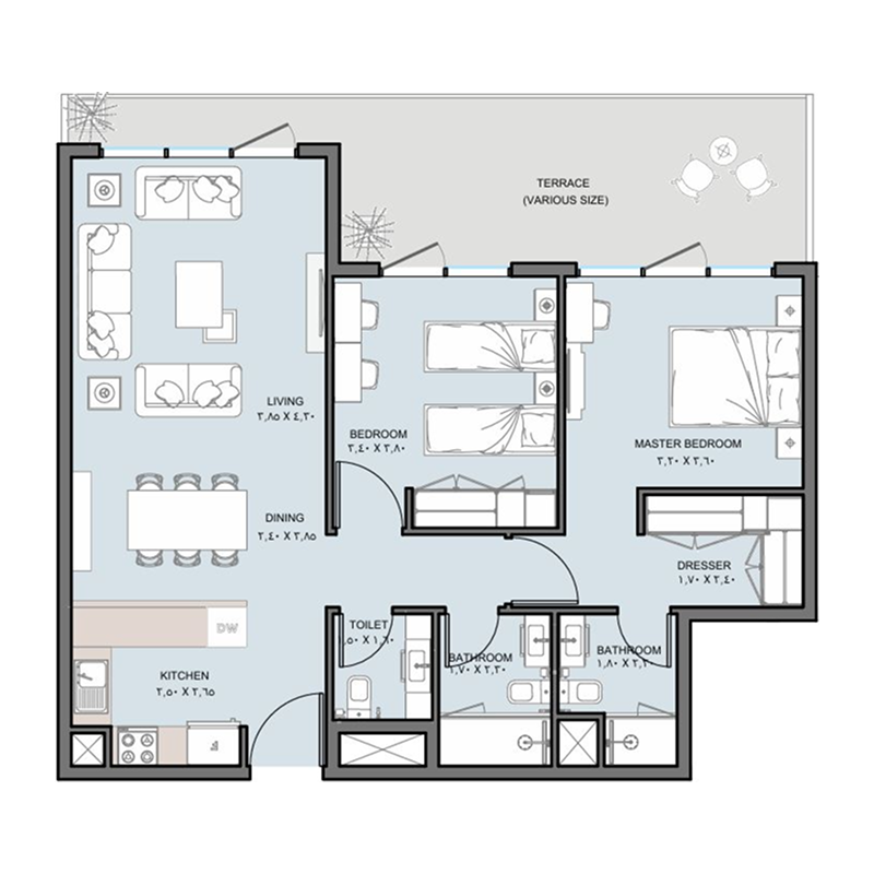2 bedroom Apartments -  The District