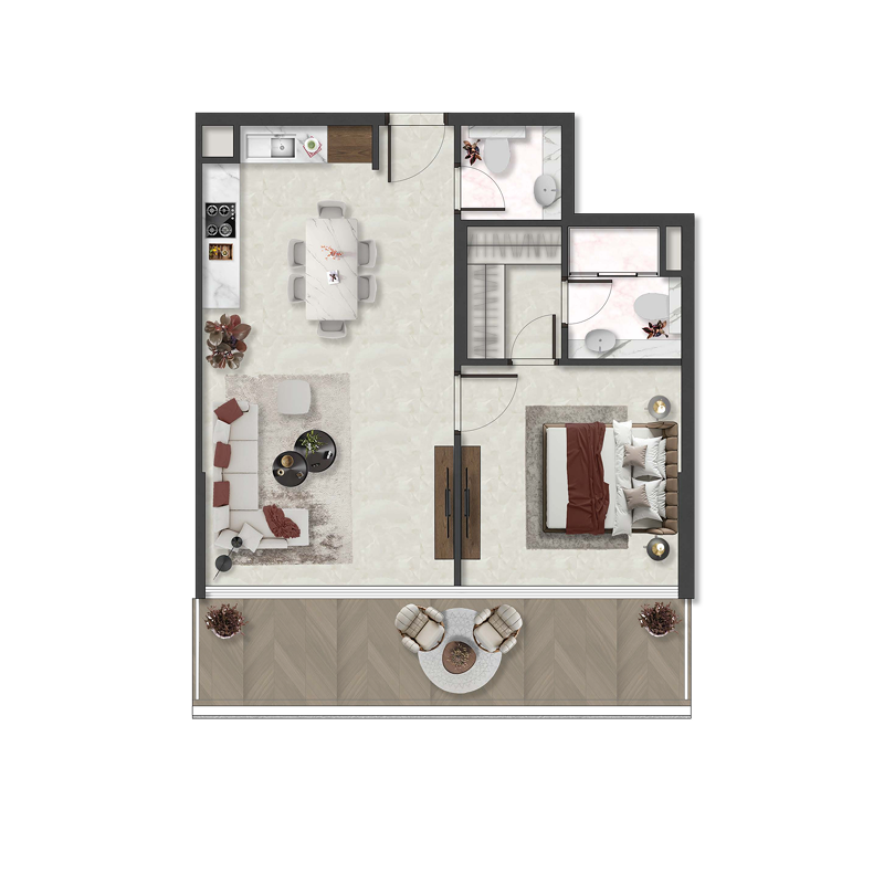 1 bedroom Apartments -  Aquino