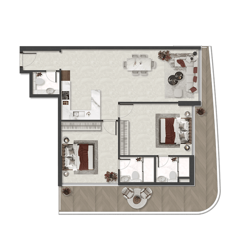 2 bedroom Apartments -  Aquino