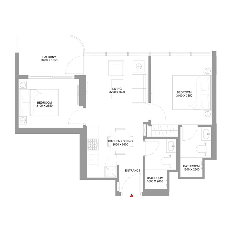 2 bedroom Apartments -  Yachtside Marina Residences