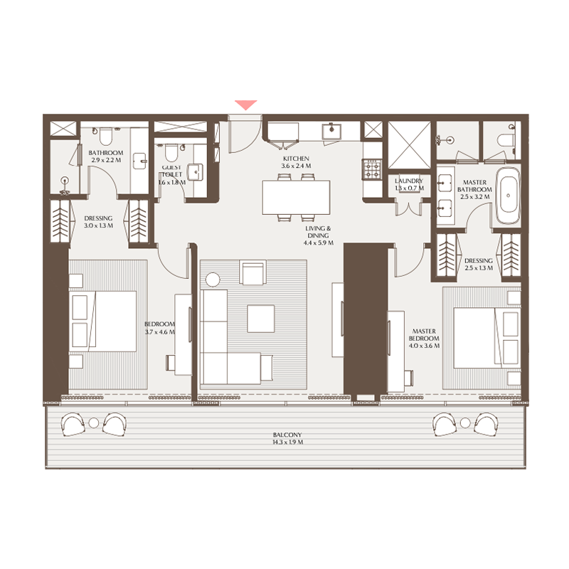 2 bedroom Apartments -  Akala Residences