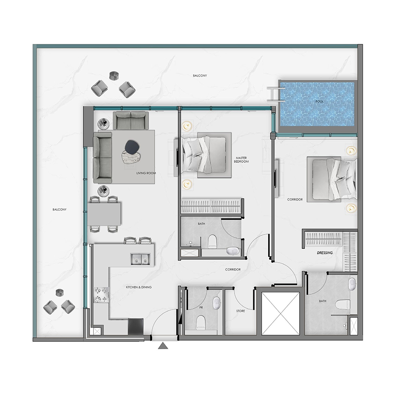 2 bedroom Apartments -  Ocean Crest