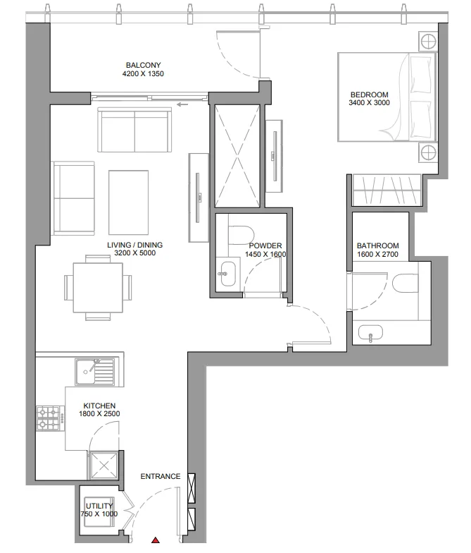 1.0 bedroom apartments -  The Element at Sobha One