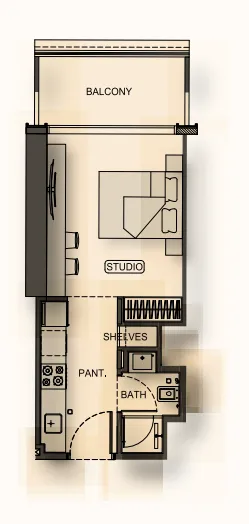 0.0 bedroom apartments -  Binghatti Hillside