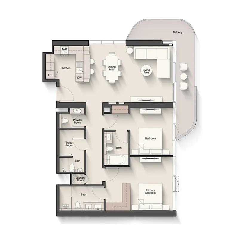 2.5 bedrooms apartments -  Portside Square