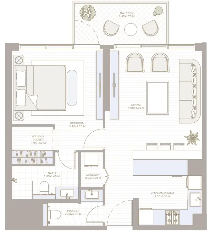 1.0 bedroom apartments -  Alder in Park Five