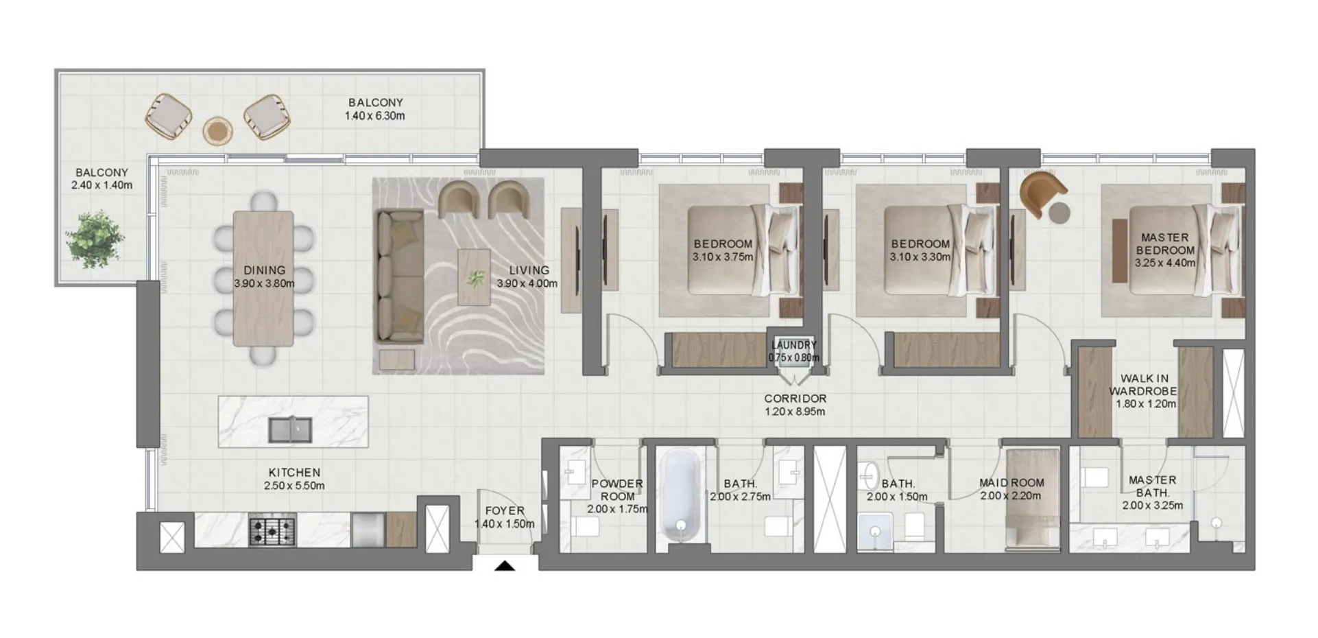 3.0 bedrooms apartments -  Golf Hills 2