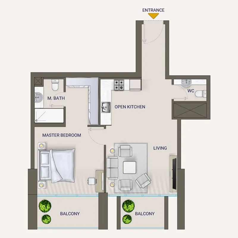 1.0 bedroom apartments -  Nexara by 7th Key
